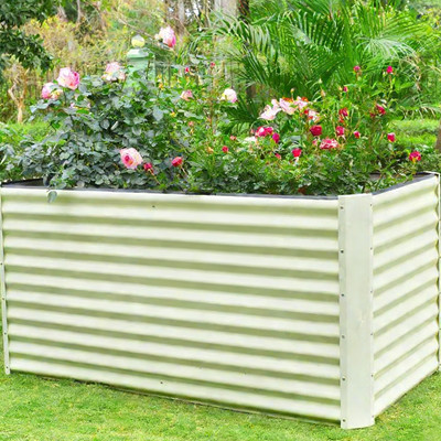 90X210 CM Wholesale Creme Rectangular Vegetable Gardening Metal  Raised Garden B