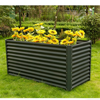 90X180 CM Wholesale Grey Rectangular Vegetable Gardening Metal  Raised Garden Be